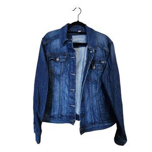 Eddie Bauer Womens Denim Jacket XX-Large Blue Button-Up Long Sleeve